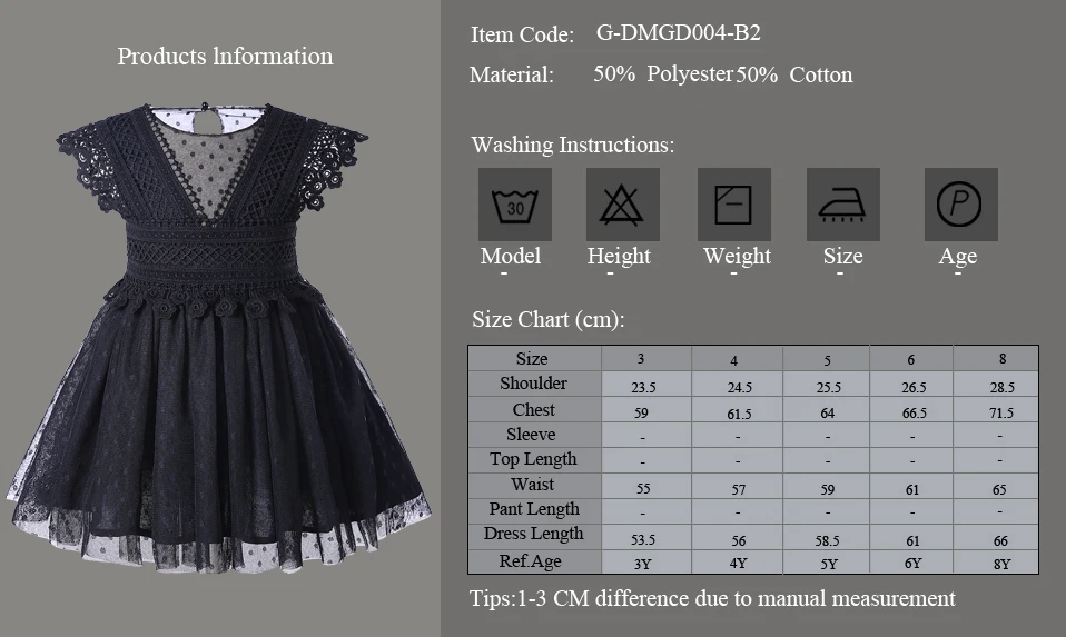 B2 Dress Size Chart