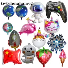 Новые размеры и стили детской вечеринки на день рождения, украшенные интернет воздушные шары Фламинго Большая голубая Снежинка воздушный шар из фольги