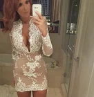 Save 2.83 on [BIG SALE] New Trend Multicolor Sexy Deep V Sequins Package Hip Long-sleeved Dress XS~XL 5 Colors