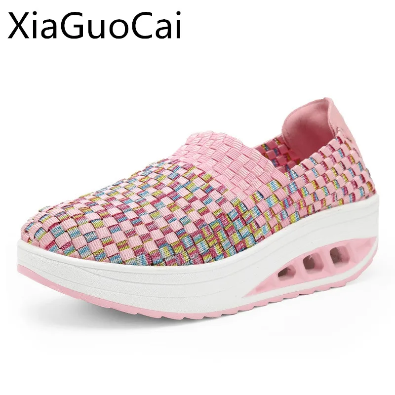 XiaGuoCai/2017 г. Летняя женская повседневная обувь на платформе и толстом каблуке без