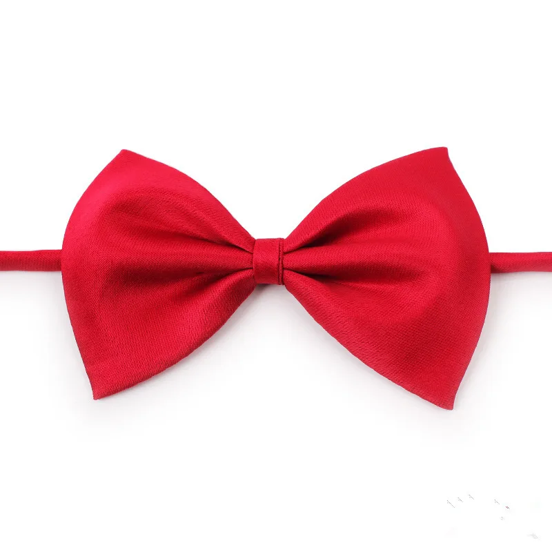 8 Colors Pet Dog Cat Bow Tie Adjustable Dog Necktie Pet Accessories for Dogs& Cats Solid Color Puppy Kitten Bow Tie - Цвет: Dark Red