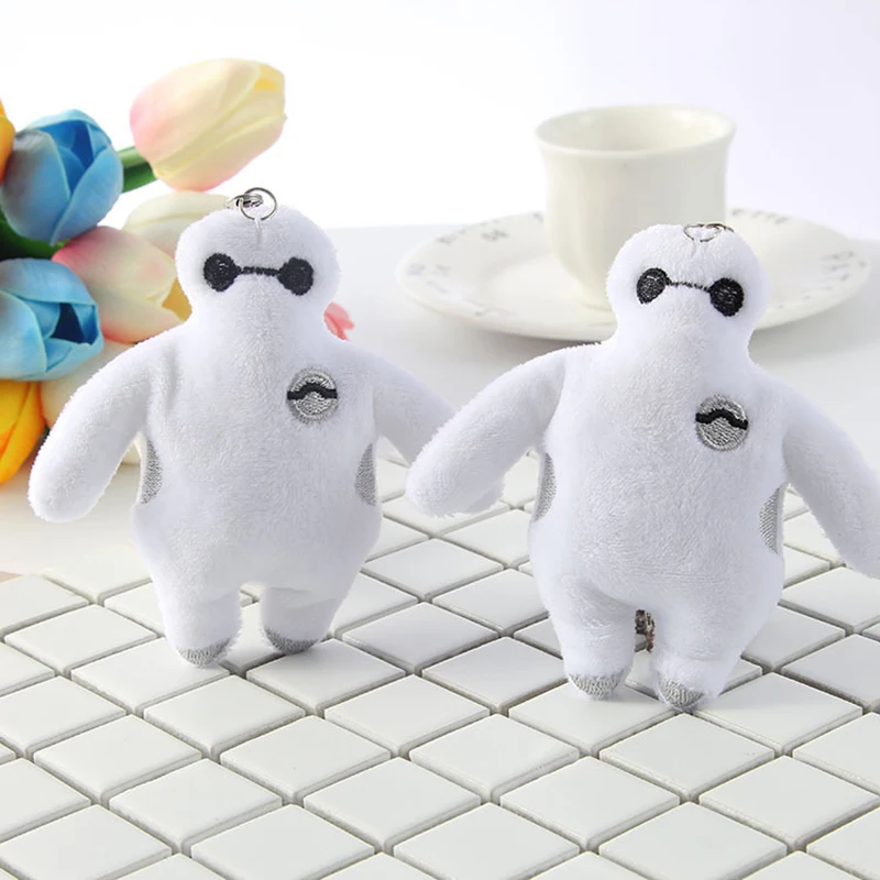 

2Pcs Baymax Toy Cute Plush Unicorn KeyChain Plush Toy Pendant Women/Child Fluffy Fur Pom Keyring Bag Hang Plush Toy
