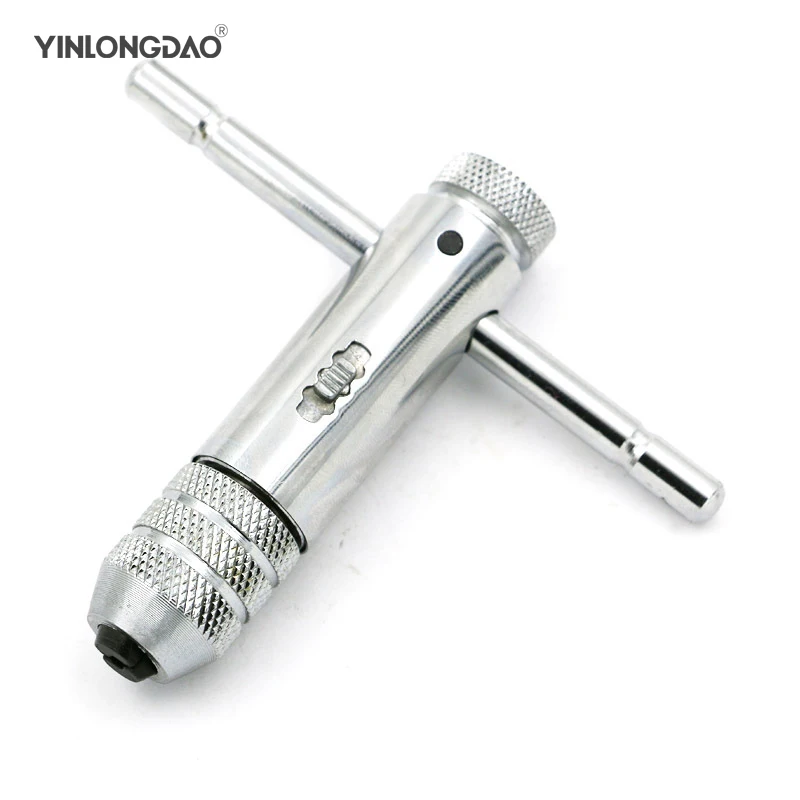 

T-Handle Tap Wrench Chuck M3-M8 Hand Tool Type Screw Tap Holder Handle Adjustable Screw Tapping Threading Tool Adjustable
