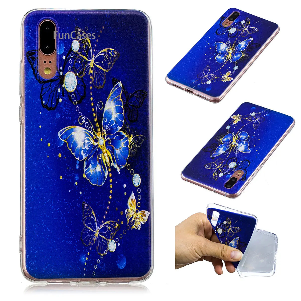 Butterfly Phone Case sFor Hoesje Huawei P20 Soft Silicone Phone Case Hoesje Cute Cellphone Case For Huawei Ascend P20 Espelhada