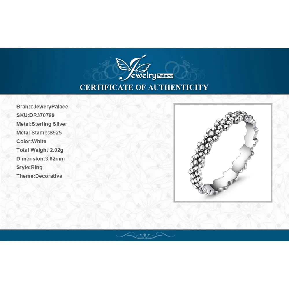 JewelryPalace 925 Sterling Silver Daisies SiLver Stocking Beautiful Rings Gifts For Her Anniversary Fashion Jewelry New Arrival