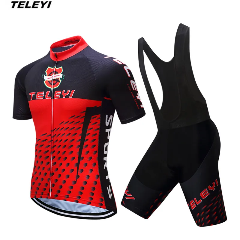 2017 Red Black Bike Cycling jersey Bib Shorts Sets Men Bike clothing