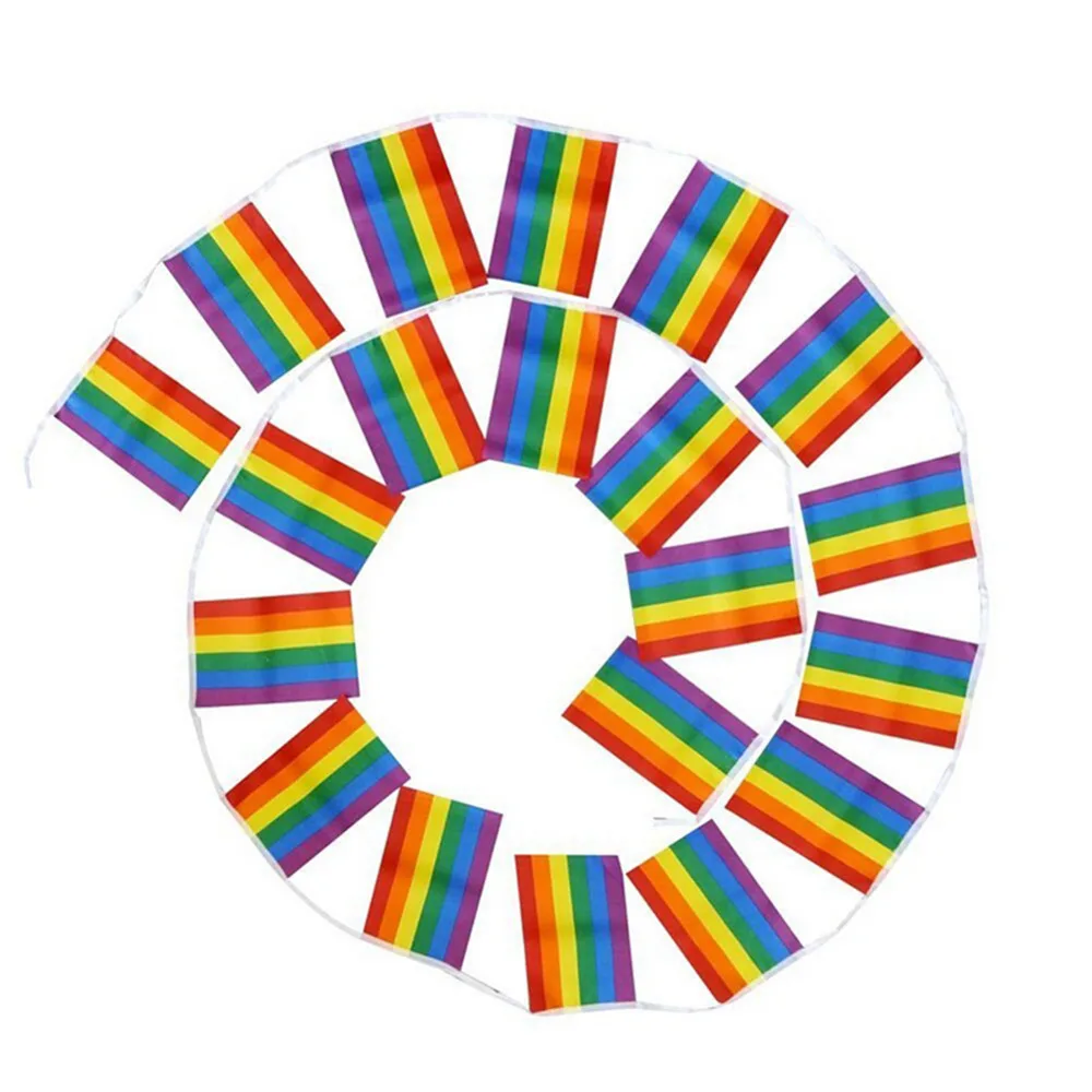 14x21 см 5 м Радужный Флаг лесби геи ЛГБТ гордость баннер гирлянды Декоративные Флаги Радуга для дома вечерние поставки