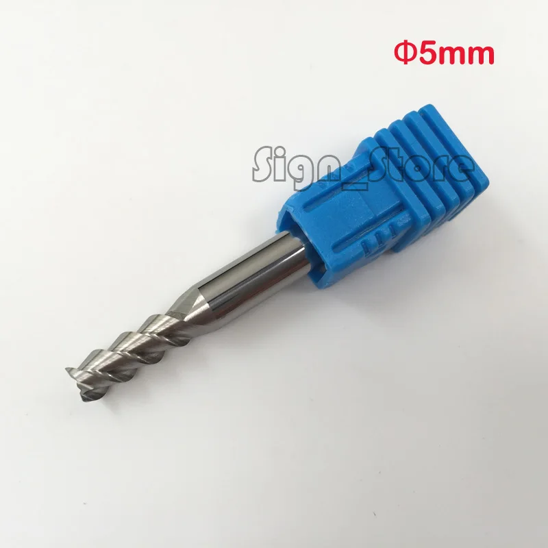 3Pcs Carbide End Mill For Aluminum 5mm Cutting Diameter 3-Flute Engraving Bit