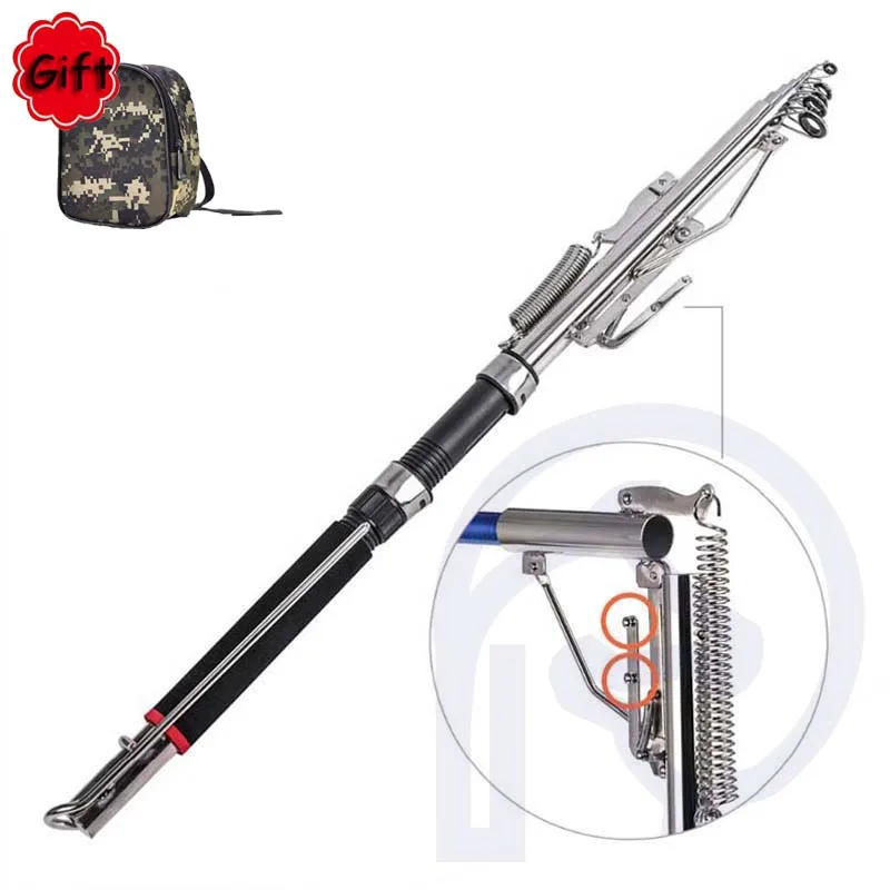 

Stainless Steel Fishing Rod Telescopic FPR Automatic Spinning Carp Fishing Rod Sea River Lake Pool Fish with Metal Hardware