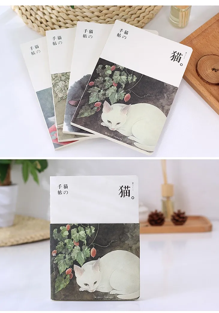 Cat story дневник винтажный Японский zakka блокнот сшитый переплет эскиз канцелярских товаров школьные принадлежности материал escolar A6865