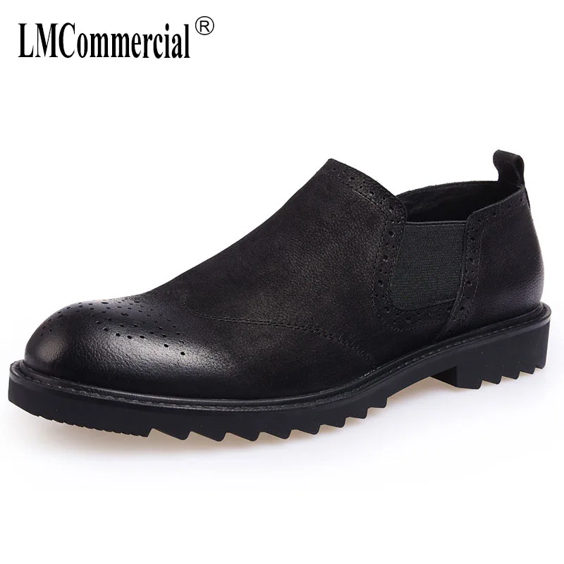 

spring and autumn summer new British retro shoes men lazy all-match cowhide men's shoes breathable Genuine Business bullock