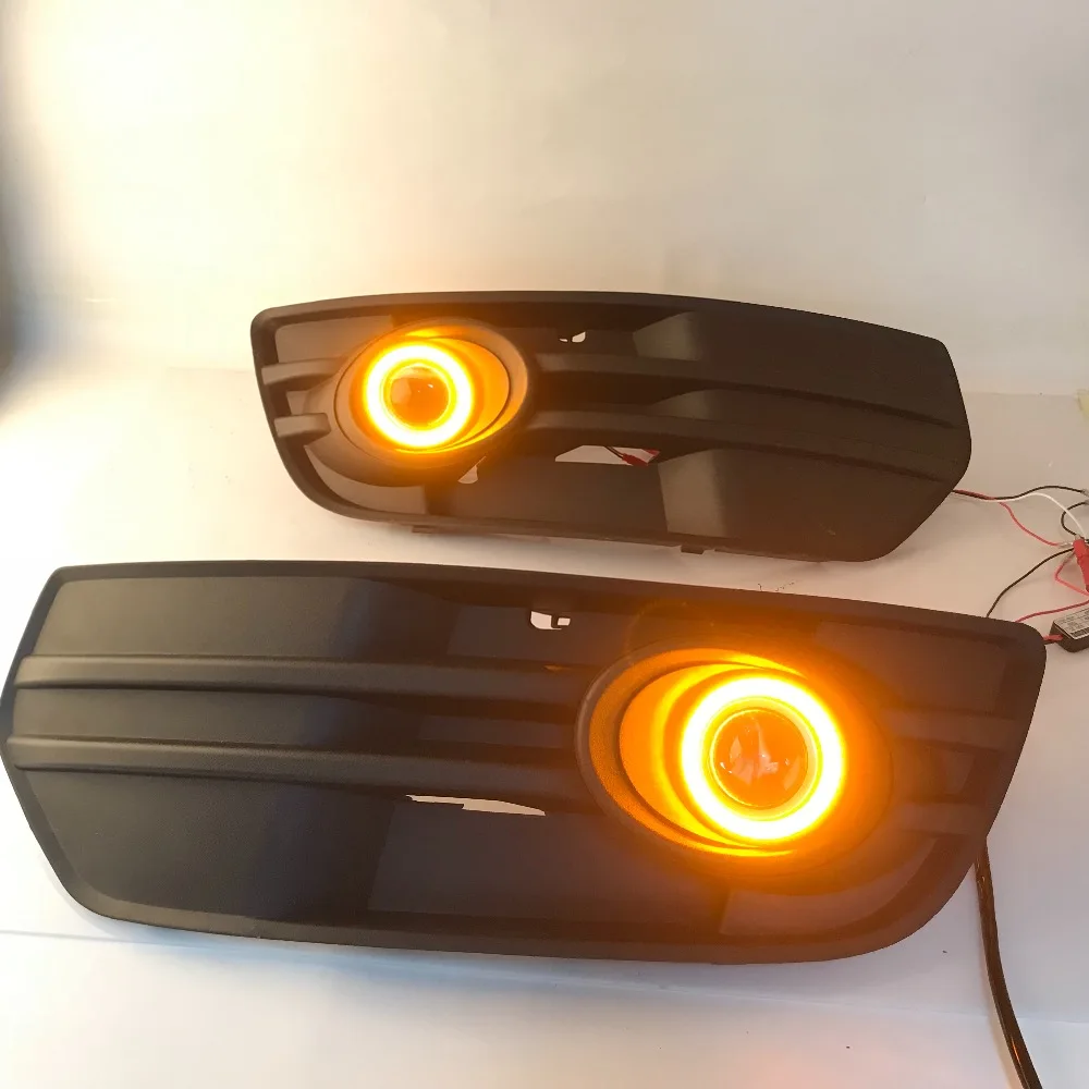  RQXR fog lamp driving light assembly For Audi Q5 cob angel eye led daytime running lights turn sign - 32977004264