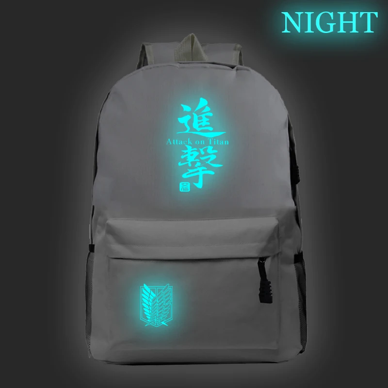 Лидер продаж для косплея по аниме «атака на Титанов»(световой рюкзак Для мужчин Для женщин Дорожные сумки мода шаблон распылитель ранцевого типа для с красивой студентов школы рюкзак