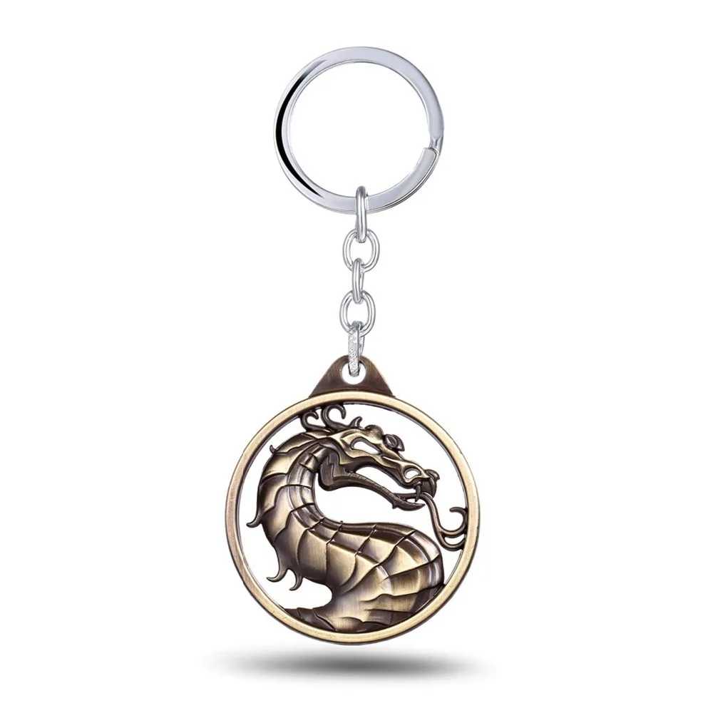 Брелок для ключей Mortal Kombat Dragon Symbol Pame Periphery Jane Empire Fighting Game Logo, анимация фильма вокруг J& R - Цвет: Bronzer Keychain