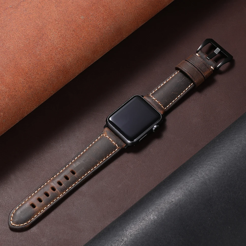 Ремешок для часов CHIMAERA винтажный кожаный спортивный браслет Iwatch серии 4 3 2 1