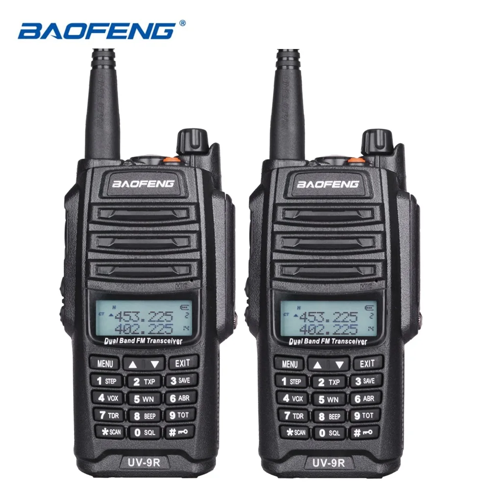 melhor 2 pcs UV 9R Original Baofeng Walkie Talkie 10 km IP67 UV9R À Prova D Água Dual Band Presunto Rádio Comunicador UV 9R CB transceptor de rádio
