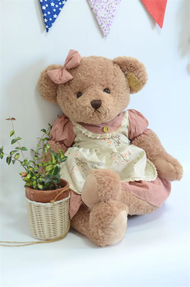 High Quality Teddy Bear Push Toys Boy Girl Bear in Skirt clothes Stuffed Dolls Kids Girlfriend Valentine's Day Gift 4565cm (6)