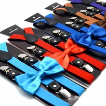 Компл./лот 120 взрослых карамельный цвет подтяжки bowtie набор/взрослых Y-Back регулируемый эластичный подтяжки галстук бабочка