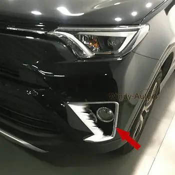 

Fit For Toyota RAV4 2016 2017 2018 Chrome ABS Front Fog Light Lamp Cover Trims