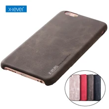 For iPhone 8 /8 plus case, X-Level Luxury Vintage Leather Case for iPhone 6 6s Plus Back Cover Case for iPhone X 7 7 Plus hoesje