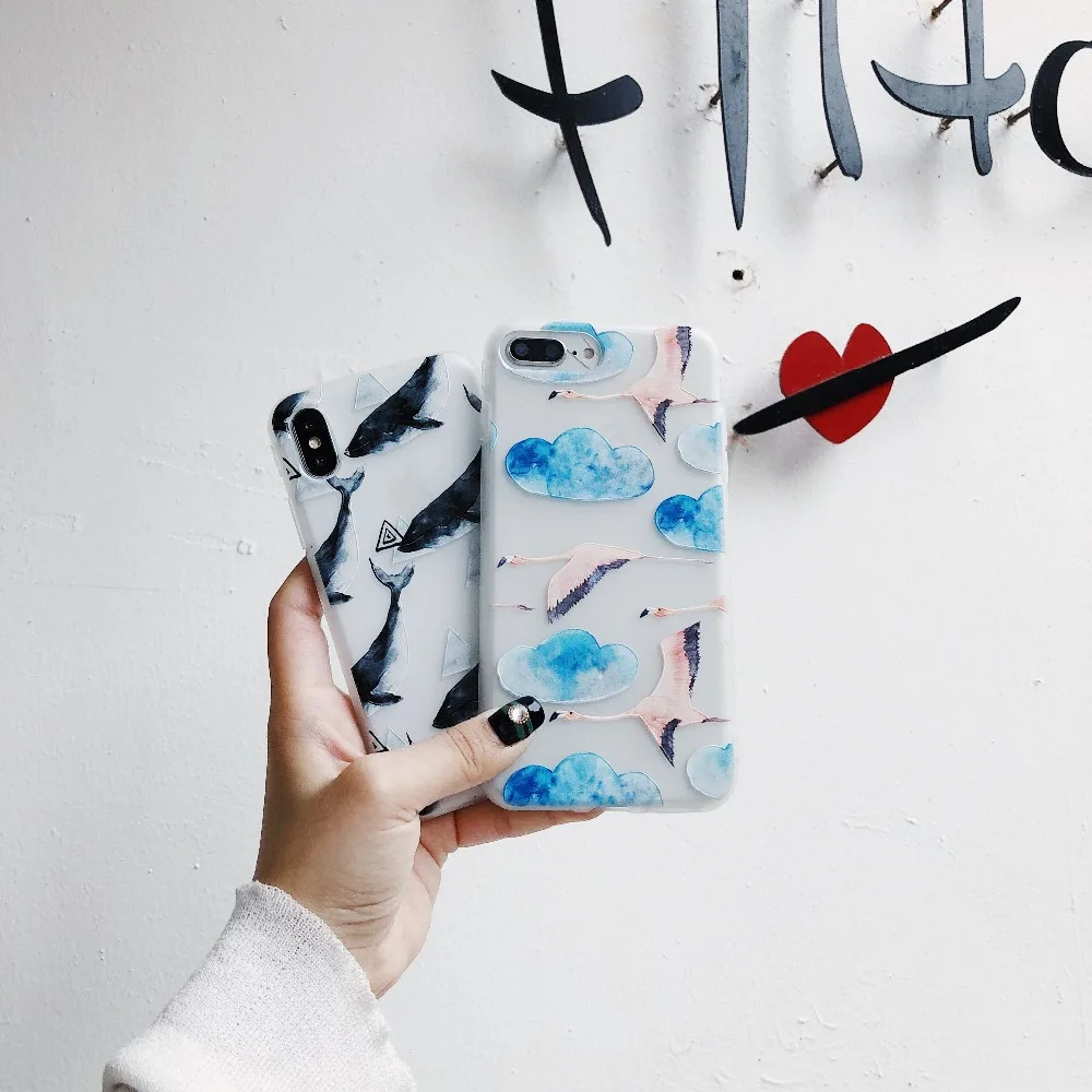 Hazy beauty For Iphone X Case Luxury Cartoon Fish Patterned Silicone Soft TPU Cases iPhone 7 8 6s plus Cover phone shell bag |