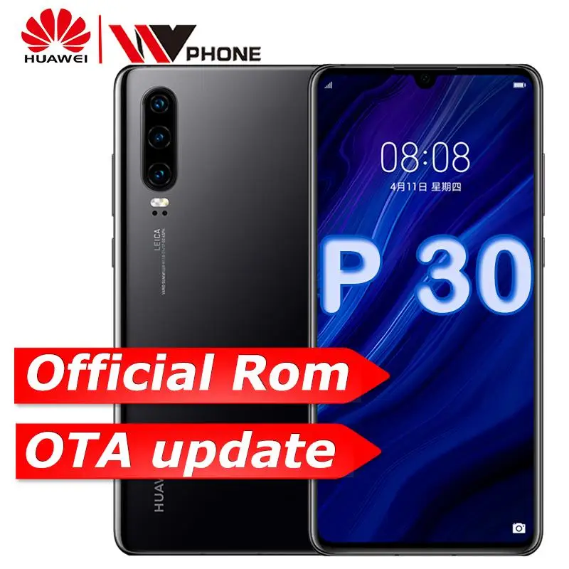 

Original Huawei P30 Kirin 980 Octa Core 6.1inch Three Rear Camera Fingerprint NFC face ID Android 9.0 fingerprint id