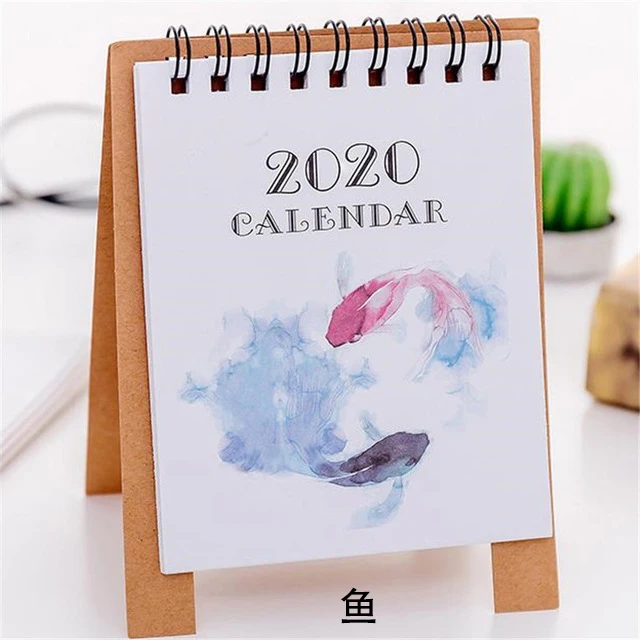 Ручной рисунок свежий мультфильм Мини Фламинго настольная бумага календарь двойной ежедневный планировщик стол планировщик годовой Органайзер дня - Цвет: 1