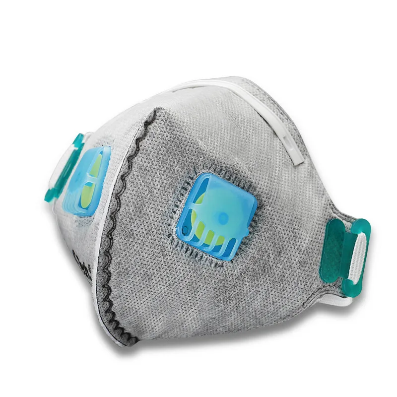 

5Pcs Unisex Industrial Nonwoven Valved Anti Fog Dust Reusable Masks Respirator Double Valve N95 Activated Carbon Anti Haze