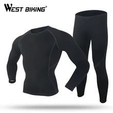 WEST BIKING Велоспорт Джерси длинный рукав теплый тонкий дышащий гелевый мягкий велосипед нижнее бельё для девочек зимняя одежда с ворсом с длинными рукавами спортивный комплект для велоспорта
