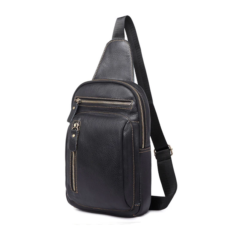 

NIBESSER Men's Fashion Crossbody Bag Anti Theft Zipper Leather Mens Chest Bags Men Shoulder Bags Chest Pack Sling Back Pack