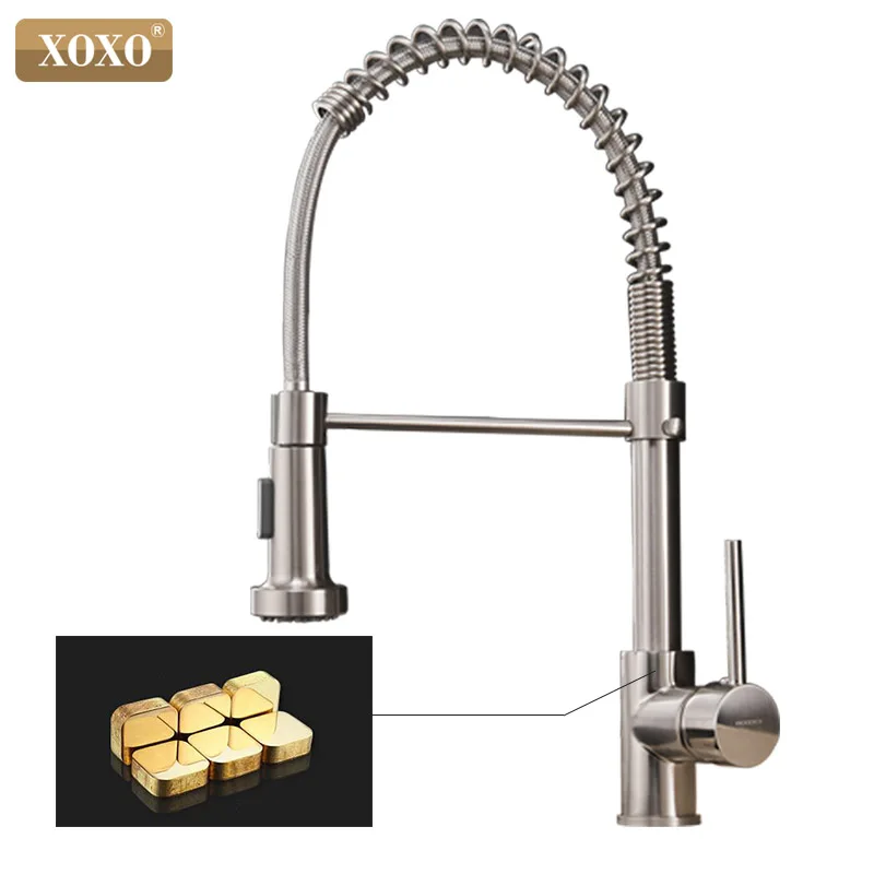 XOXO Kitchen Faucet Pull Out Cold and Hot Brushed