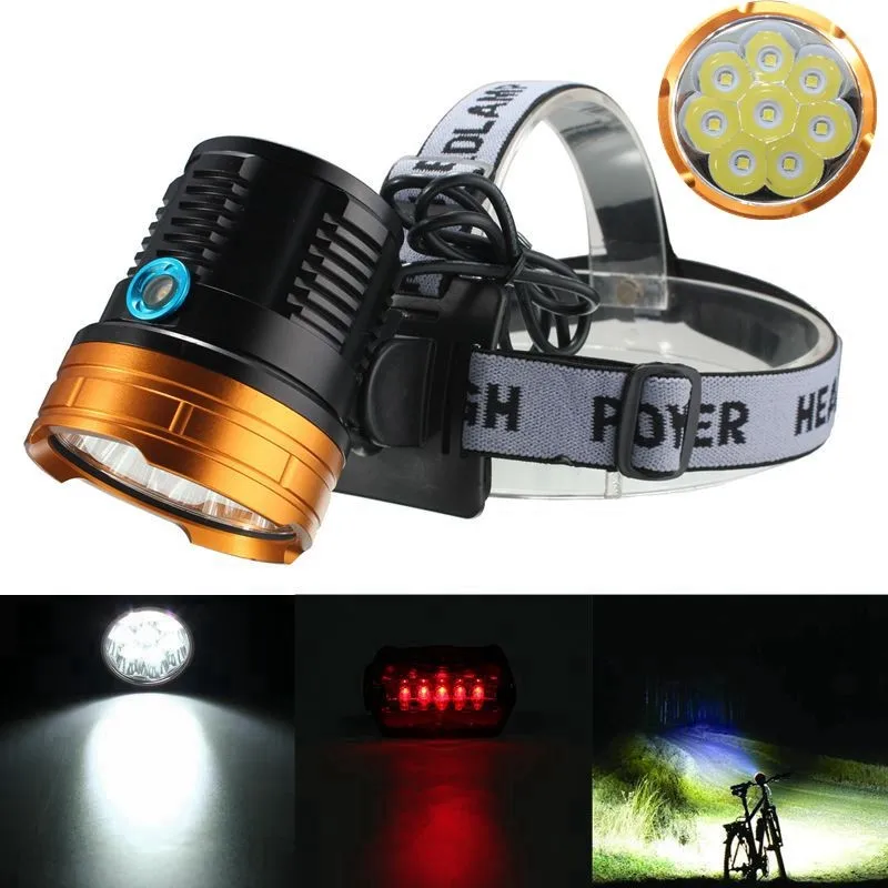 

120000LM Smuxi headlight 8*t6 headlamp Aluminium head light waterproof for hunting cycling mountaineering camping