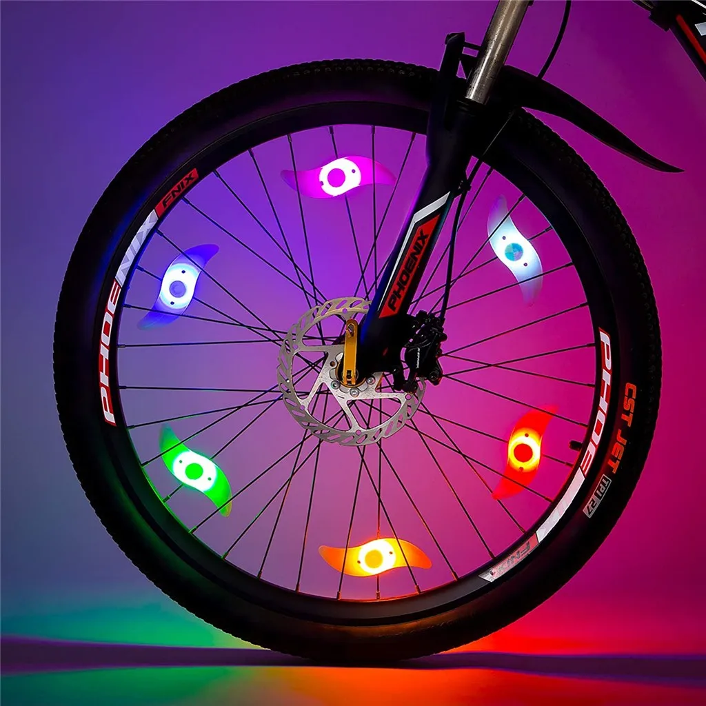 Bike Spoke Light 6PCS Bike Wheel Light Tyre Wire Bike Safety Alarm Light Wheel Lights Custom Message Bike Cycle Motor Wheel