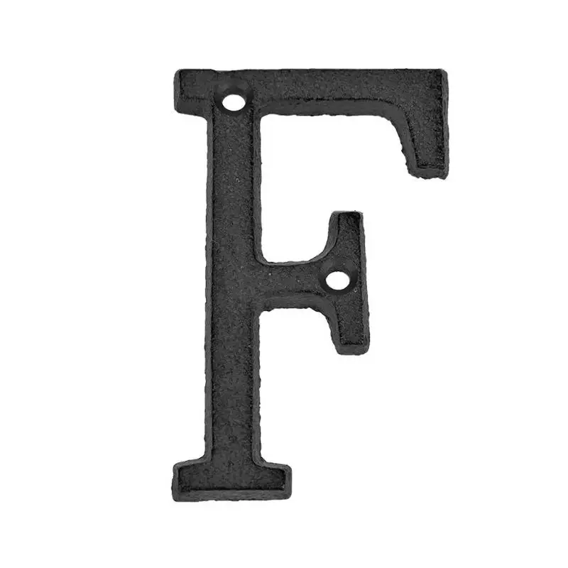 A-Z металлический буквенный Алфавит литой железный дом знак для двери DIY кафе Настенный декор сад украшение дома - Цвет: F