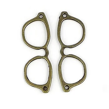 

(28364)100g,about 33 pcs 55x19MM Antique Bronze Zinc Alloy Sunglasses Charms Pendants Diy Jewelry Findings Accessories Wholesale