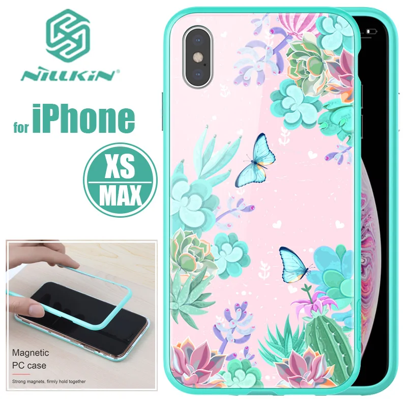Nillkin Magnetic Case For iPhone XS Max Magnet for iPhoneXS Bumper Clear Glass Cover Nilkin Phone | Мобильные телефоны и