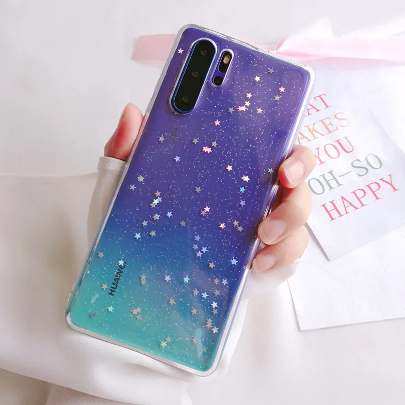 Transparent Funda for huawei p30 pro case silicone soft TPU Glitter Stars phone Accessories for huawei p30 lite p30pro p20 cover Transparent Funda for huawei p30 pro case silicone soft TPU Glitter Stars phone Accessories for huawei p30 lite p30pro p20 cover