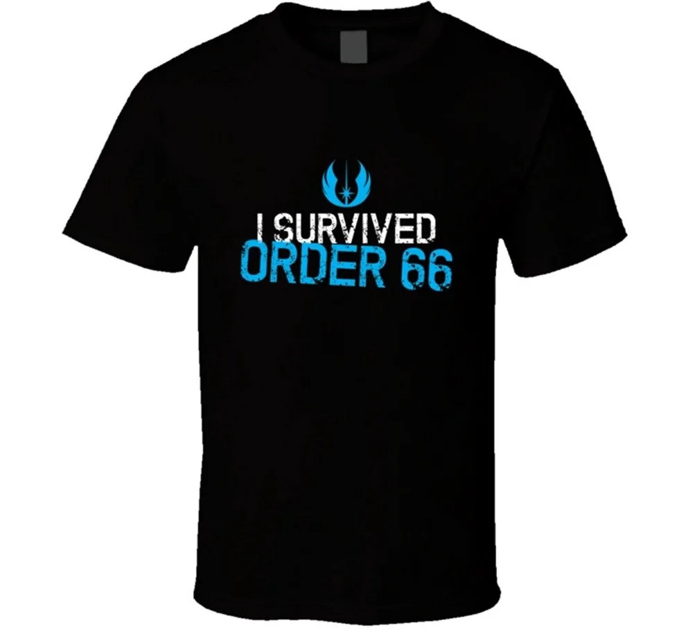 

2017 Summer fashion streetwear short sleeve Tees I Survived Order 66 T Shirt Star Wars Fashion Men T Shirt Clothing Printed Cott