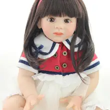 NPKCOLLECTION Новинка 2" 60 см силиконовая кукла реборн фридолин длинные волосы Принцесса Девочка Кукла реборн ребенок подарок игрушка