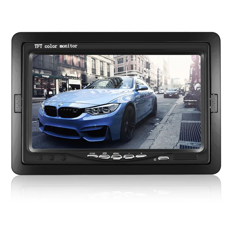 

Universal 7" inch Security Reverse Backup Parking VCR DVD Player 2 AV input HD LCD Color TFT Car Monitor for Rear View Camera