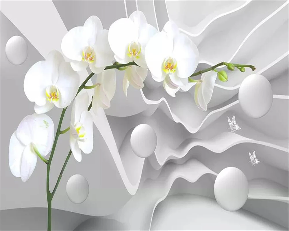 Beibehang Custom large space butterfly orchid ball photo wallpaper 3D living room bedroom TV background wall wallpaper murals Beibehang Custom large space butterfly orchid ball photo wallpaper 3D living room bedroom TV background wall wallpaper murals