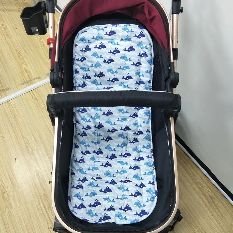 Хлопковые детские пеленки мягкие дышащие детские коляски подушки матрас для коляски Коляска стульчик детское автомобильное кресло коляска Чехол коврик - Цвет: lan jing yu