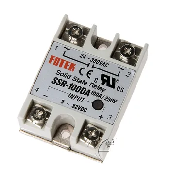 

SSR-100DA 100A Single phase Solid State Relay Module 3-32V DC Input 24-380VAC 10pcs