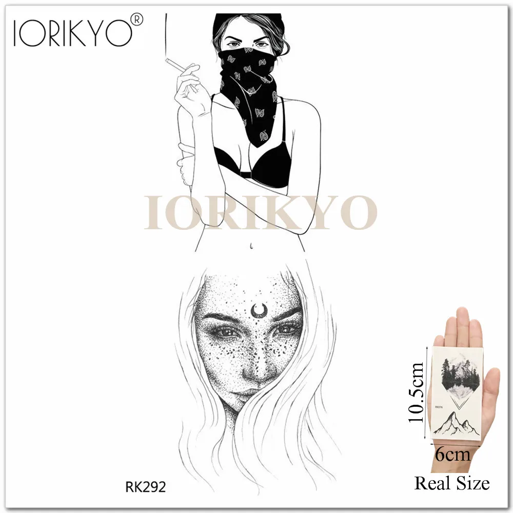 Женские временные тату наклейки IORIKYO Glamor на руку Цветочный Бюстгальтер для
