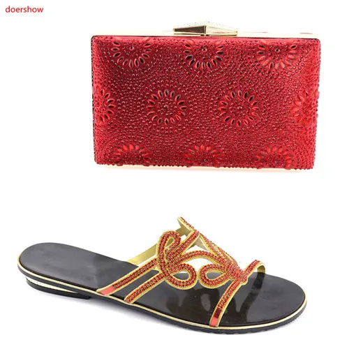Gryan DHL Italian shoes and bag matching set for wedding party Low heel comfortable slipper with hand LY7-17 | Обувь