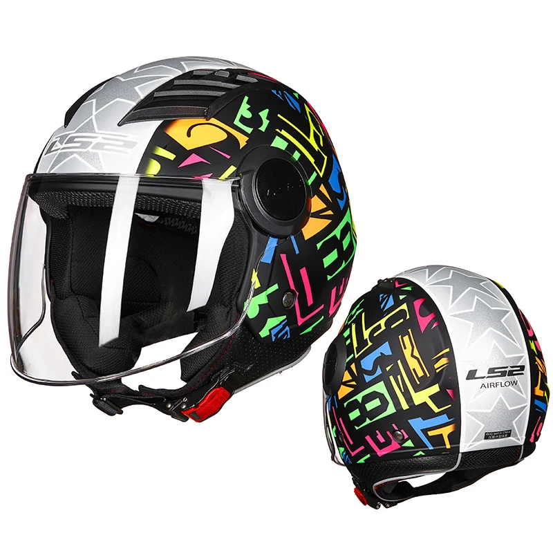 

LS2 OF562 3/4 Open Face Helmet Motorcycle Half Face Helmet capacetes de Motociclista Quick Released Buckle Summer for Man& Women