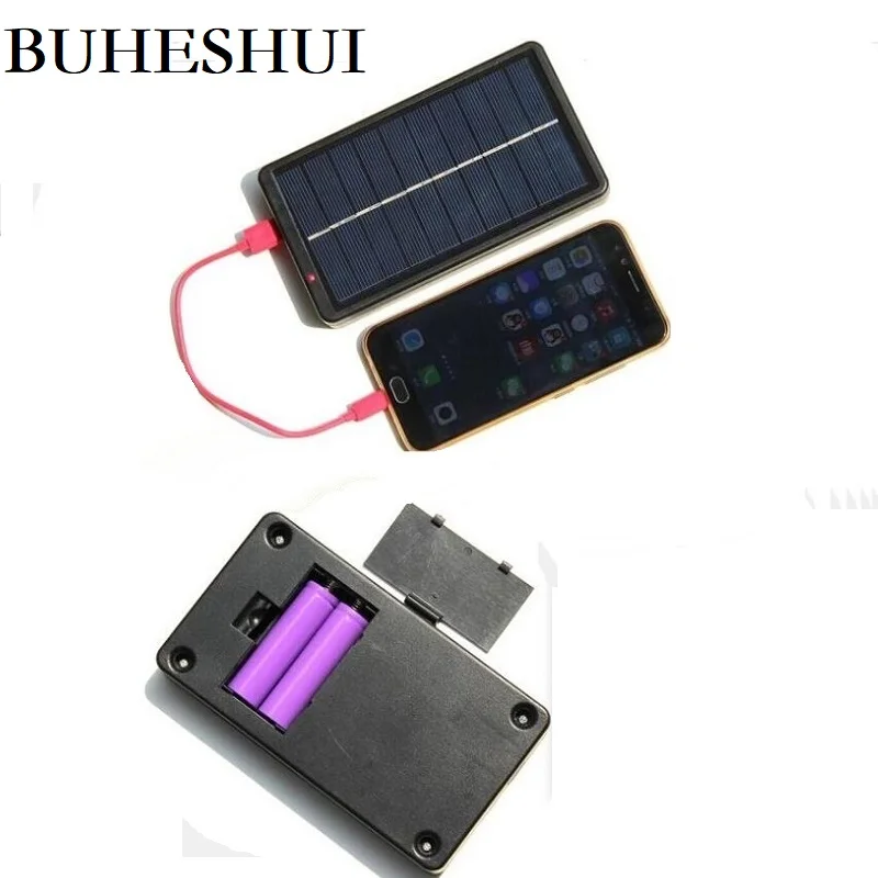 US $118.15 BUHESHUI Portable Solar Charger For 18650 BatteriesMobile Phones 2W 5V Solar Panel Patent Design 10pcs Wholesale