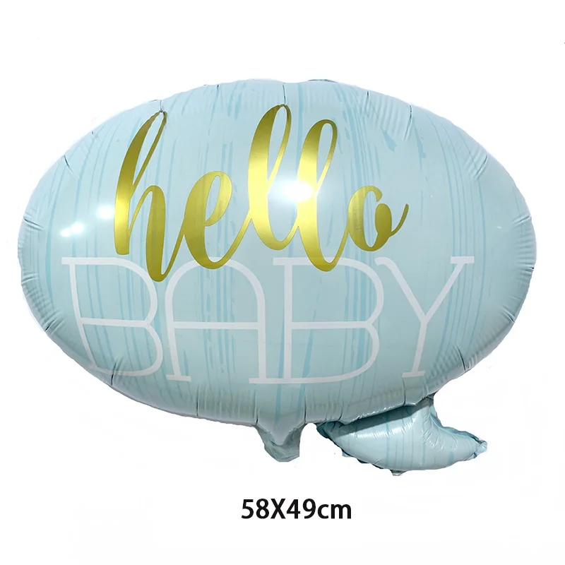 50 шт. 58*49 hello baby Алюминий фольга воздушный шар гелий день рождения Аксессуары дети игрушечный детский Душ Поставки - Цвет: Синий