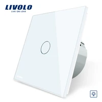 Livolo ЕС Стандартный затемнитель настенный выключатель, AC 220 ~ 250 V, с украшением в виде кристаллов Стекло Панель, 1 местный 1 позиционный диммер, VL-C701D-1/2/3/5 - изображение