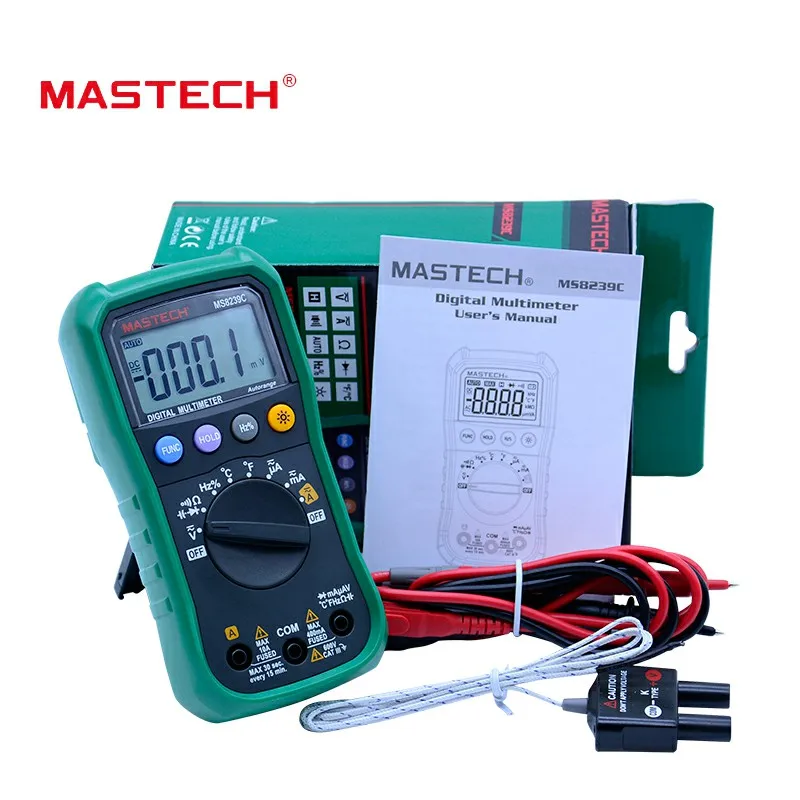 MASTECH MS8239C цифровой мультиметр AC DC напряжение AC Ток Емкость Частота Температура Тестер Авто Диапазон multimetro 3 3/4